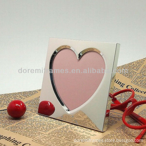 Beautiful aluminum and wooden heart-shaped photo frame